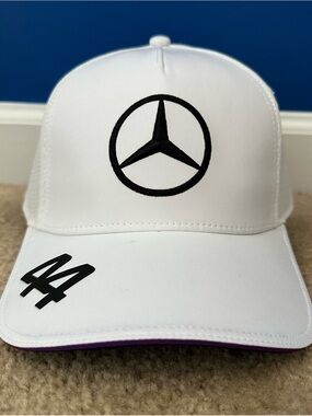 Lewis Hamilton Mercedes AMG Petronas Racing F1 Strapback Hat Cap White NWT